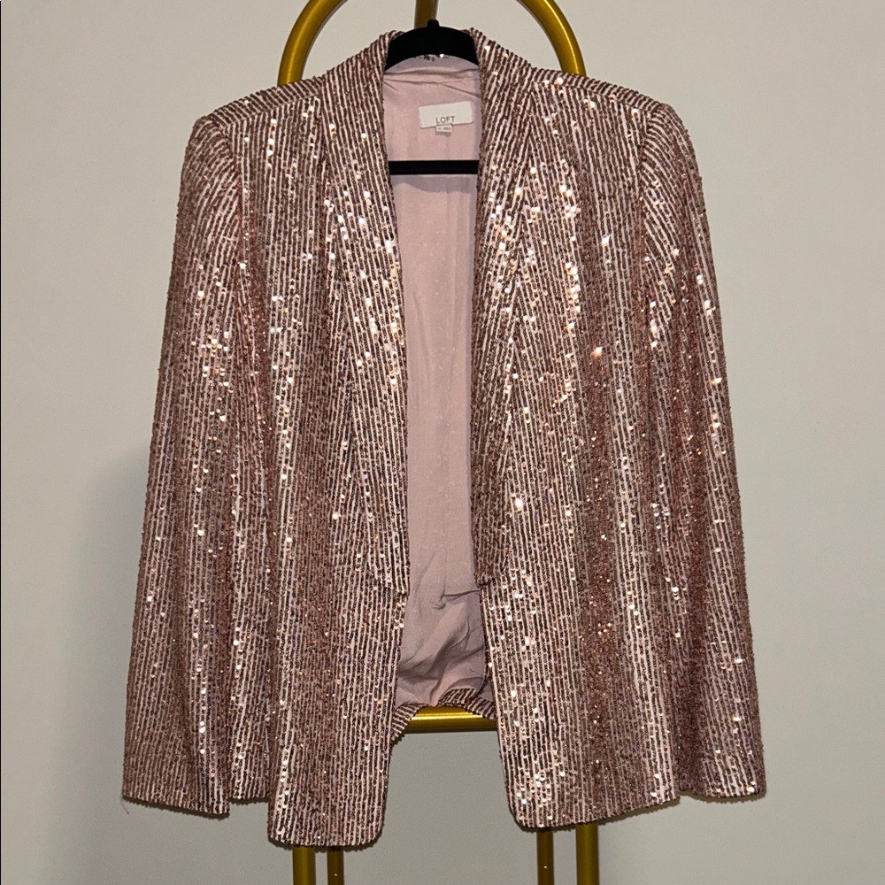LOFT Sequin Pink Blazer
